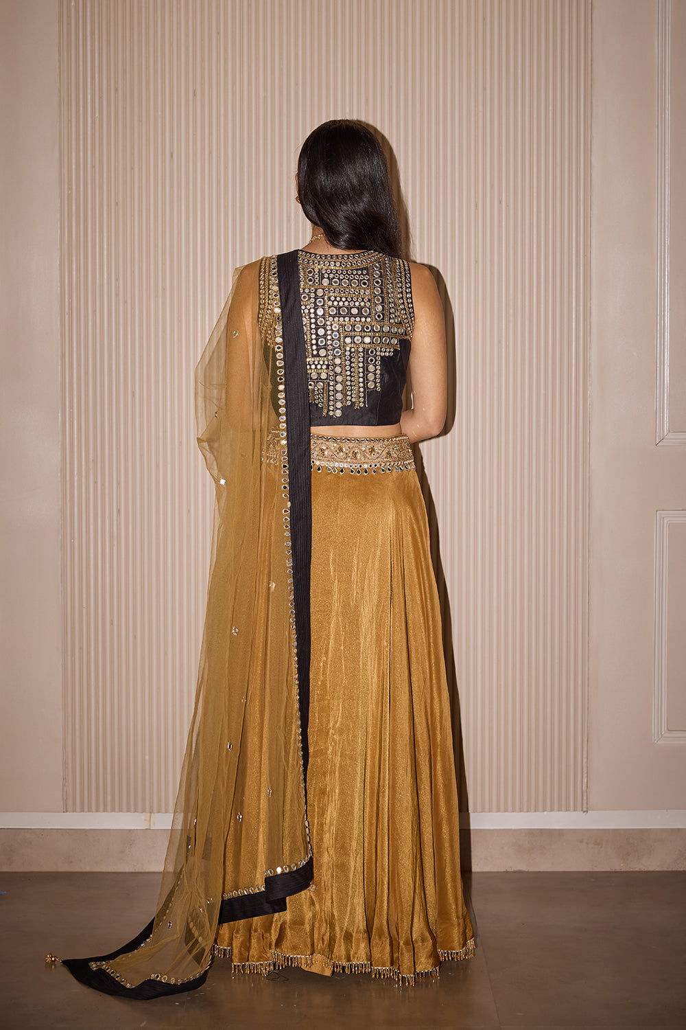 Golden Tissue Lehenga Set