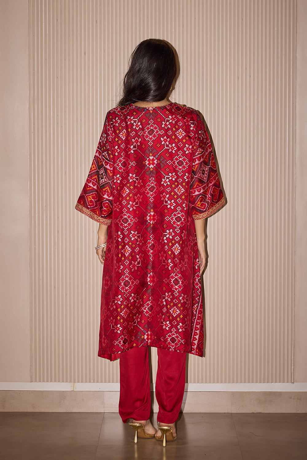 Long Straight Patola Kurta with Straight Pants