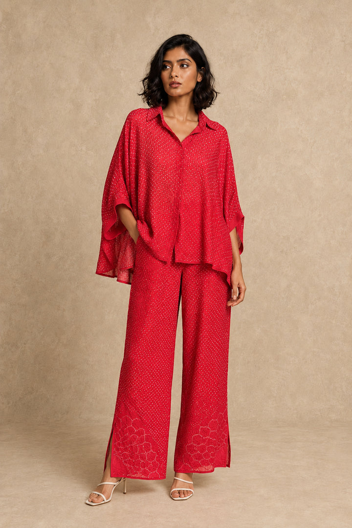 Crushed Bandhani Slit Pant