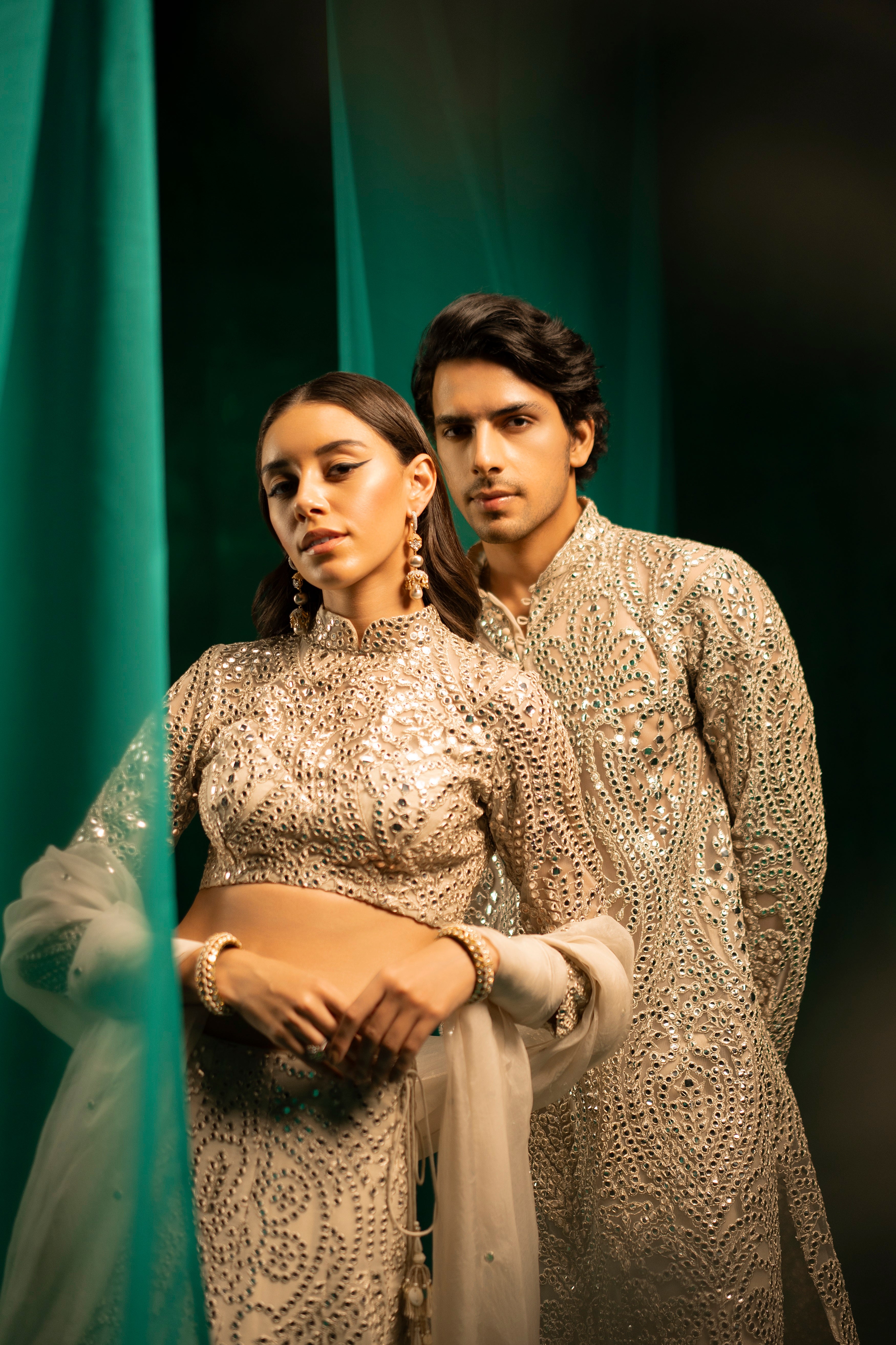 Buy Maroon Chiffon Round Embellished Bridal Lehenga Set For Women by Rabani  & Rakha Online at Aza Fashions.