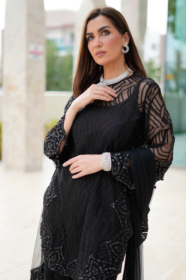Sonia Kamran  in our Applique Kurta With Inner and Palazzos
