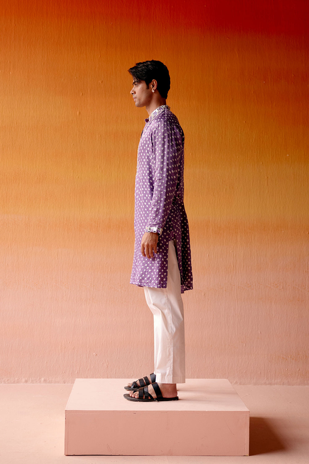 BANDHANI KURTA WITH STRAIGHT PANTS