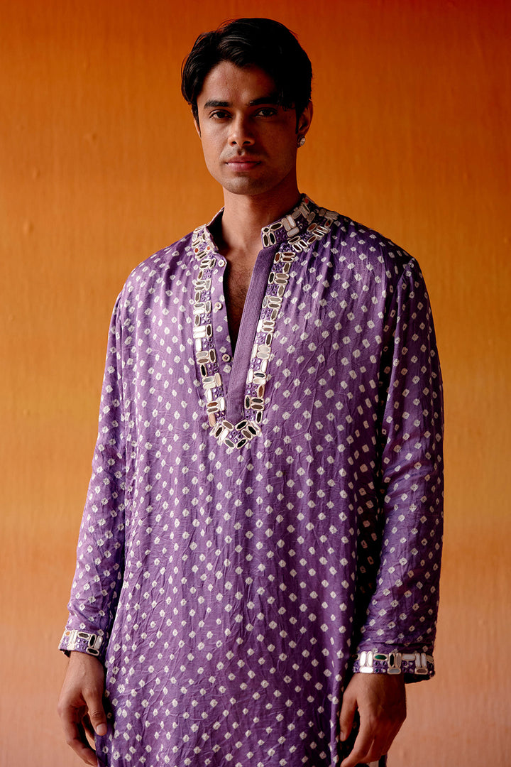 BANDHANI KURTA WITH STRAIGHT PANTS