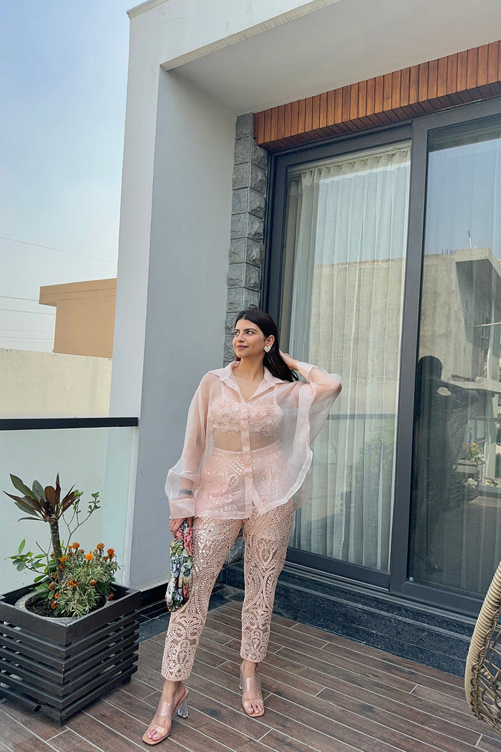 Dhriti Mehra in Our Organza Shirt Set