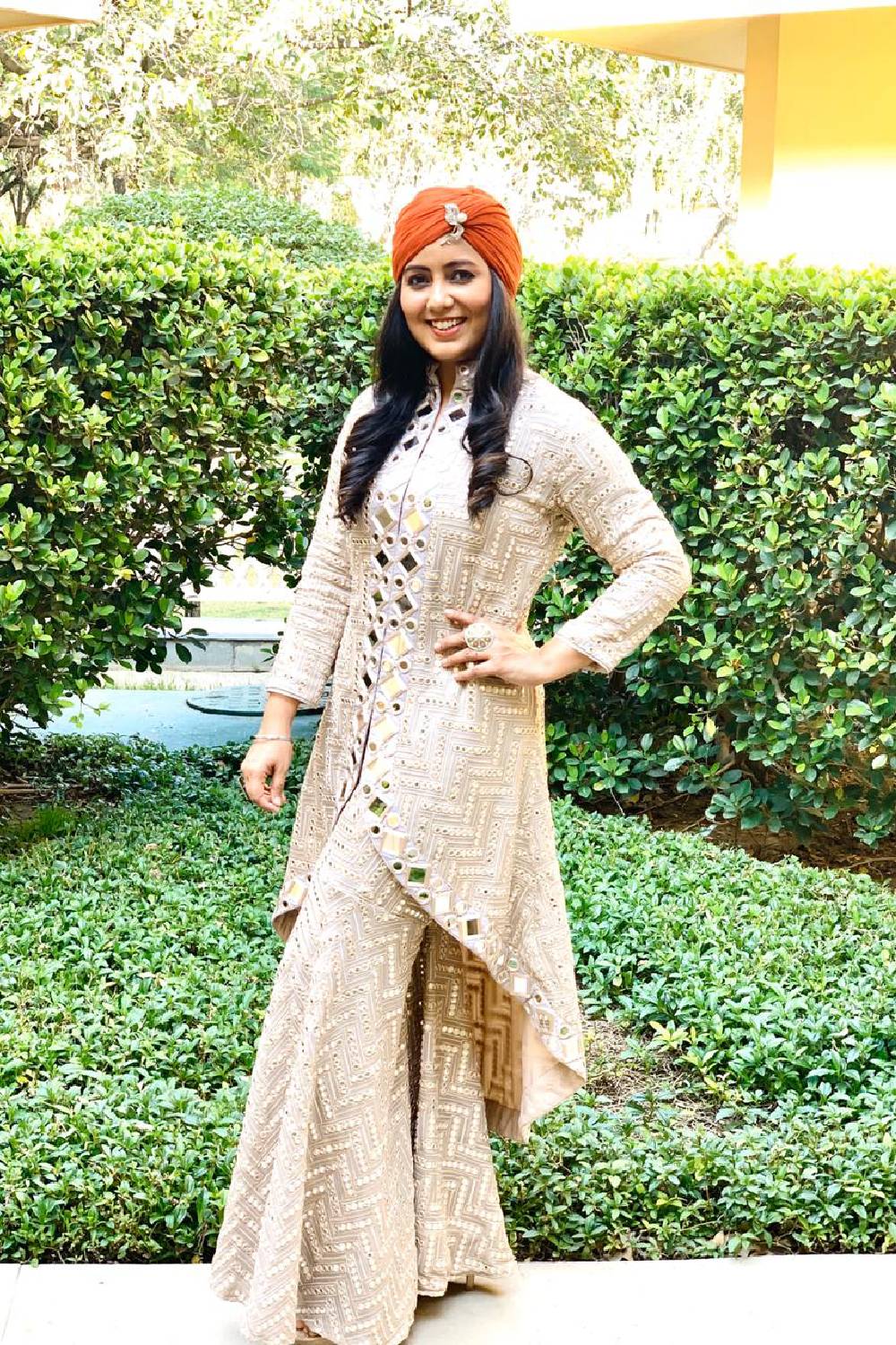 Harshdeep Kaur in our Mirrorwork Jacket