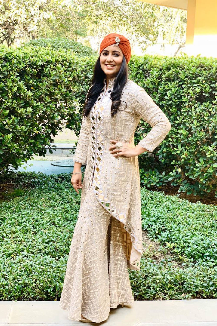 Harshdeep Kaur in our Mirrorwork Jacket