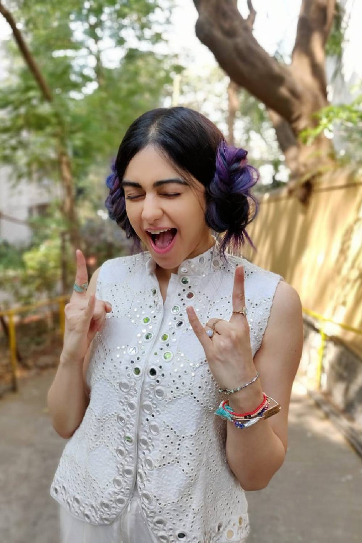 Adah Sharma in our Mirrorwork Jacket