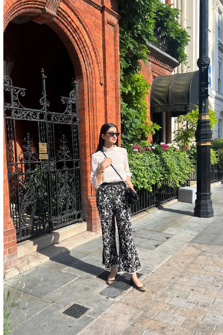 Hanna Khan in our White Ruffle Top