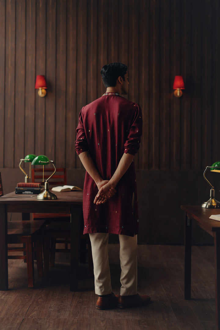 Kutchi Embroidery Kurta Set