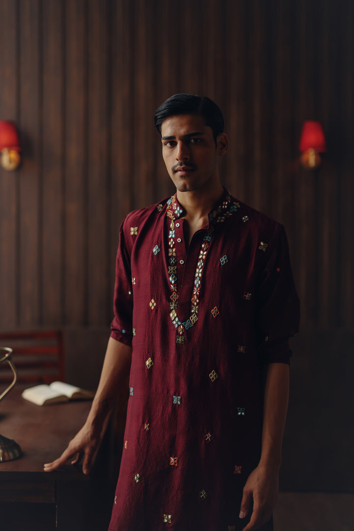 Kutchi Embroidery Kurta Set