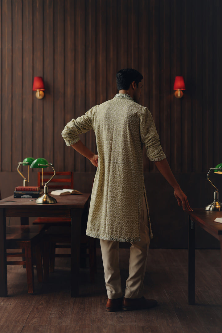 Mirrorwork Chikankari Kurta Set