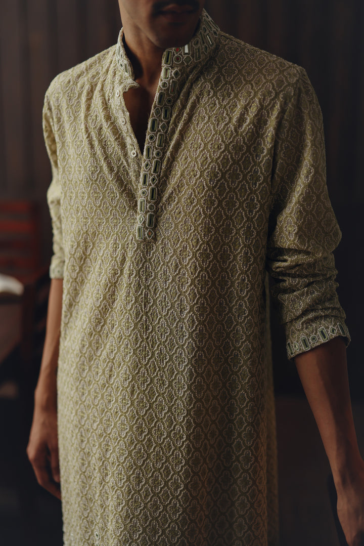 Mirrorwork Chikankari Kurta Set