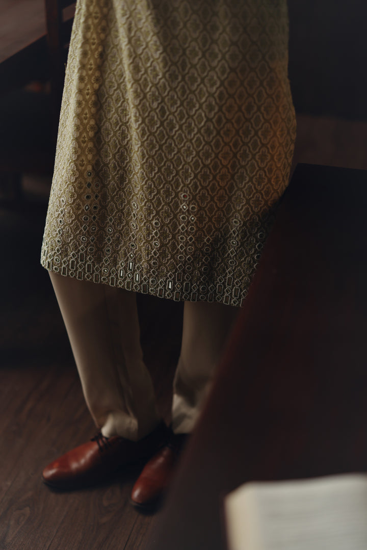 Mirrorwork Chikankari Kurta Set