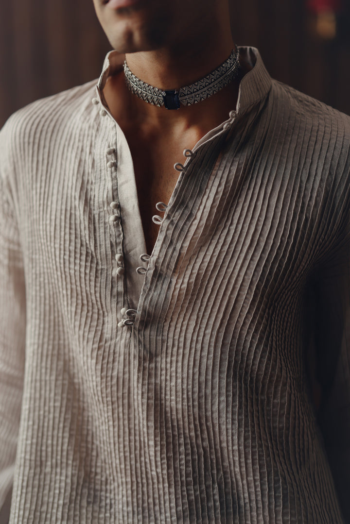 Pintuck Short Kurta Set