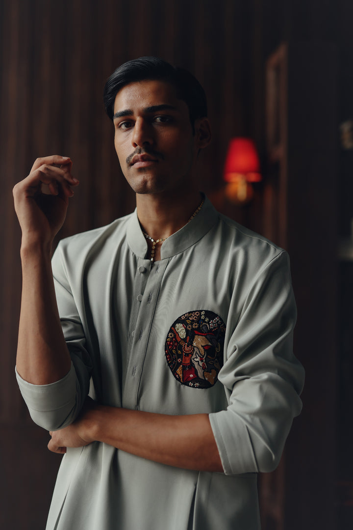 Art Deco Angarkha Kurta Set