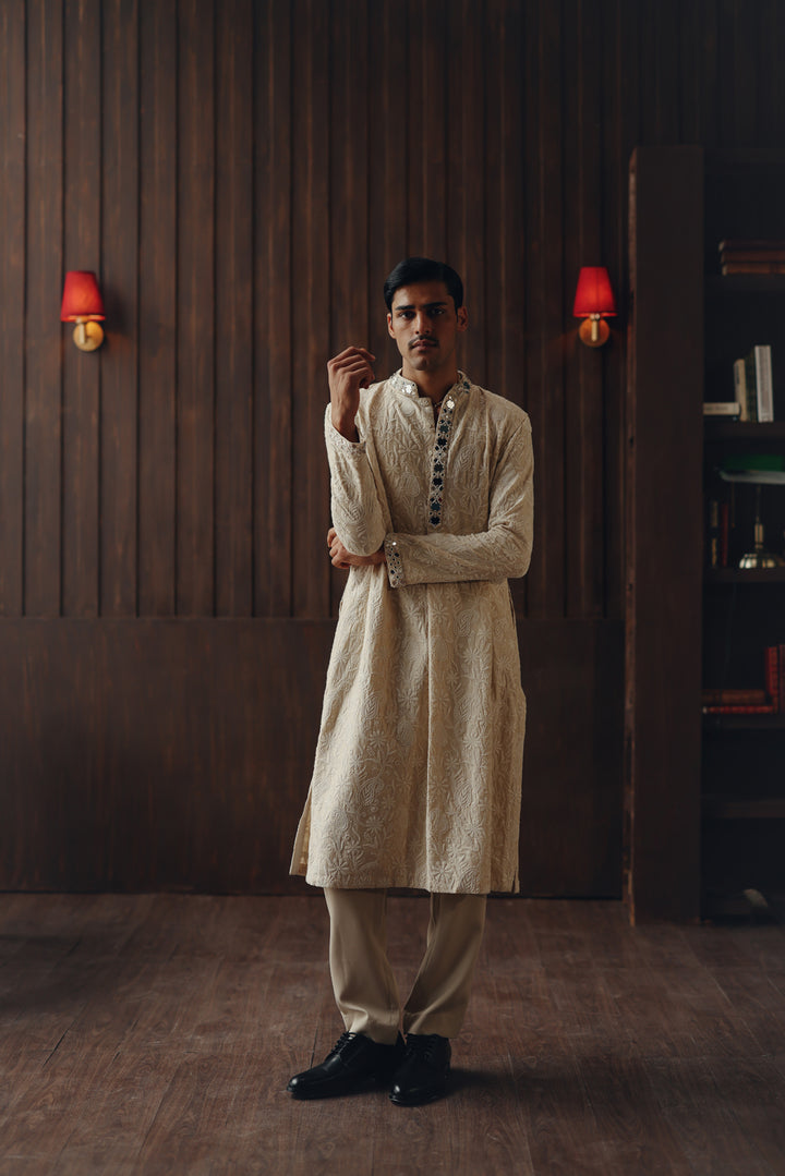 Chikankari Sherwani Set