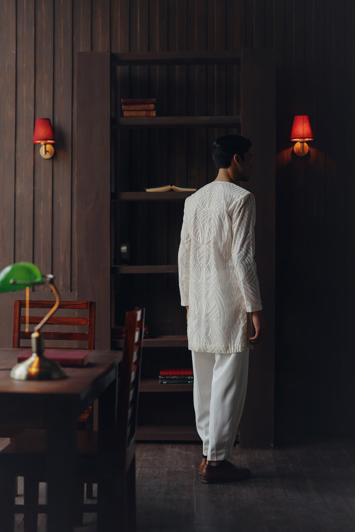 Ivory Threadwork Kurta Set