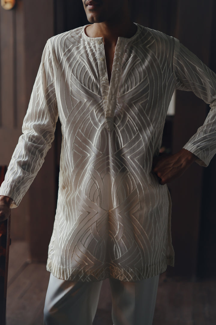Ivory Threadwork Kurta Set
