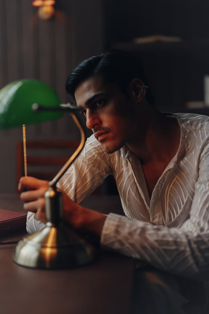 Ivory Threadwork Kurta Set