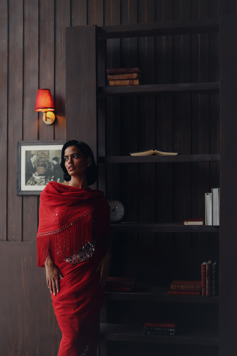 Georgette scalopped saree with bralette