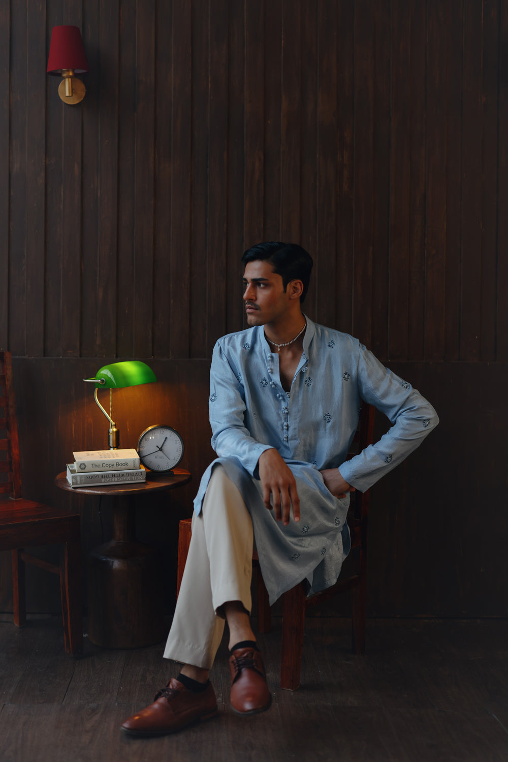 Mirrorwork Beadwork Monga Silk Kurta Set