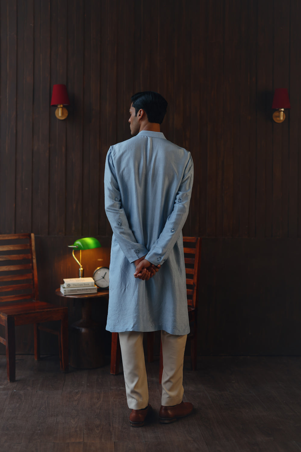 Mirrorwork Beadwork Monga Silk Kurta Set