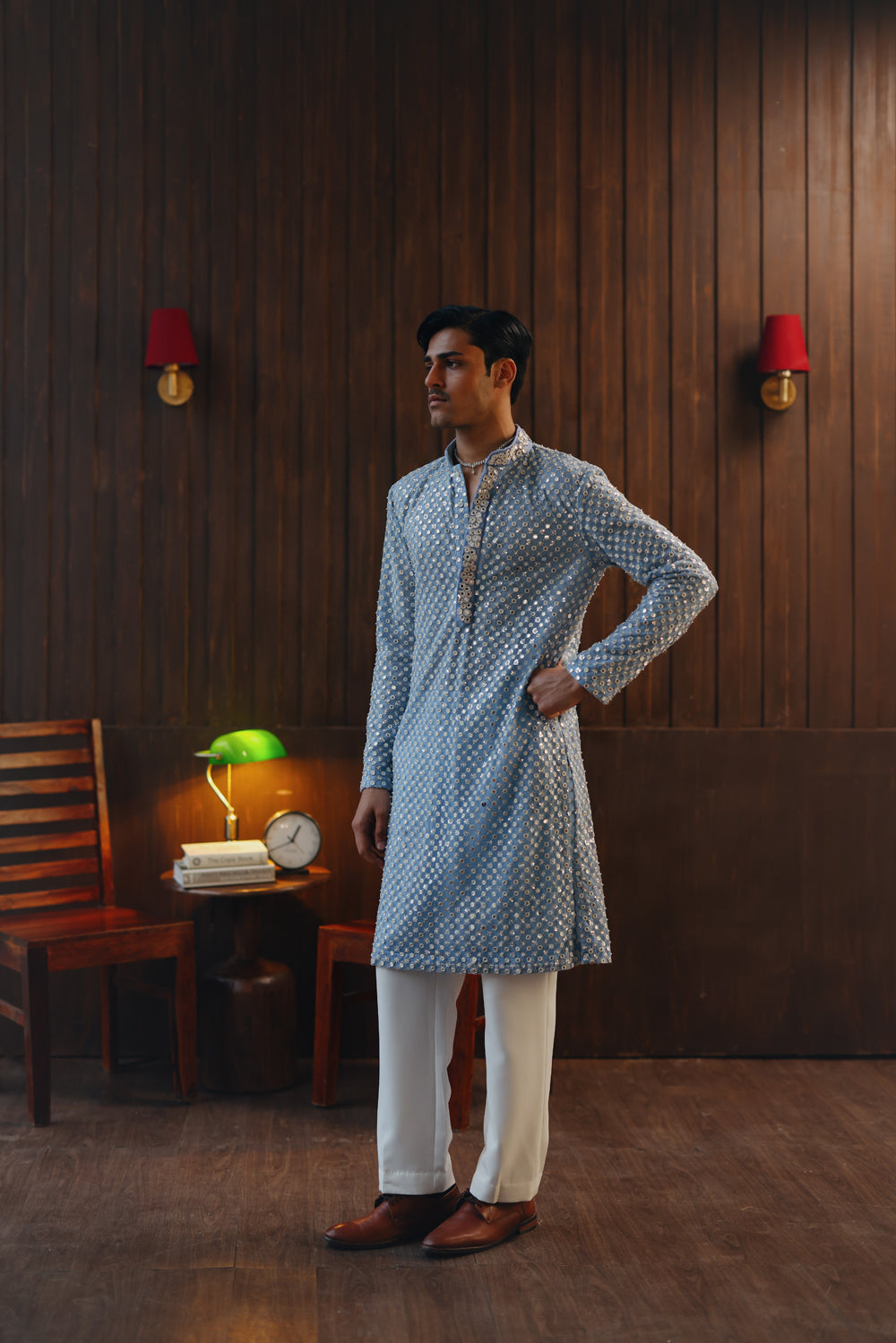 Regal Mirrorwork Beadwork Kurta Set