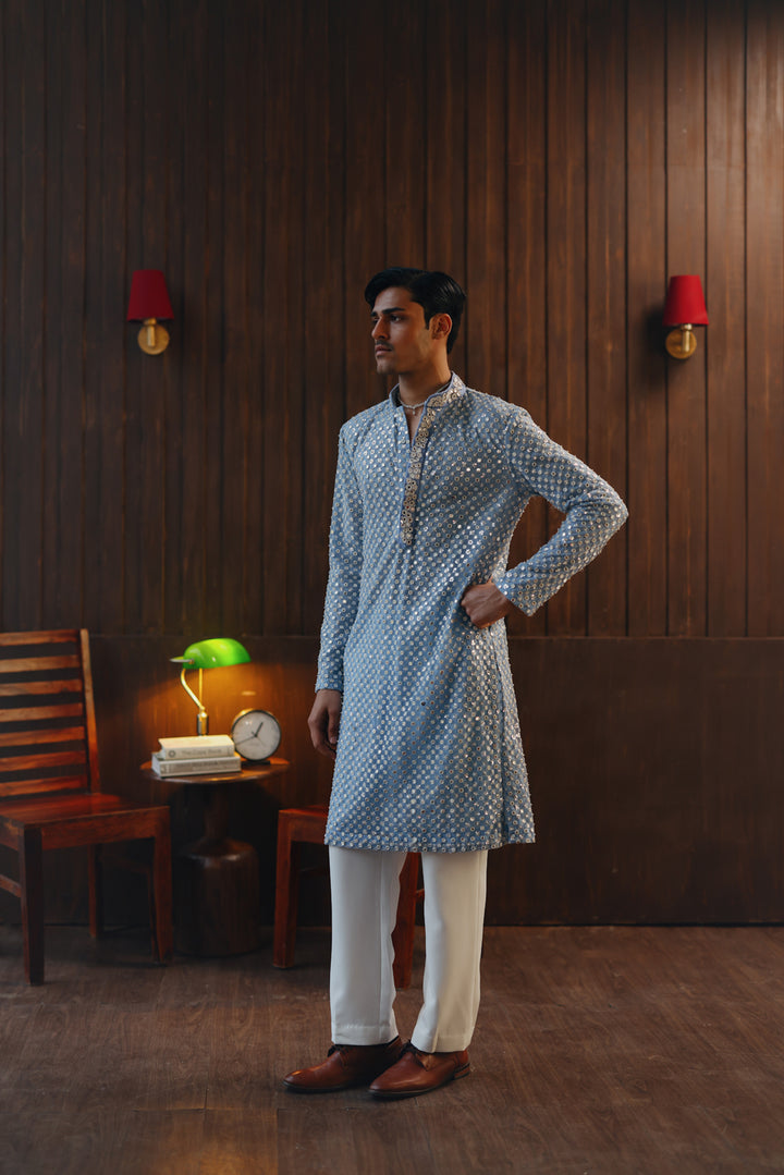Regal Mirrorwork Beadwork Kurta Set
