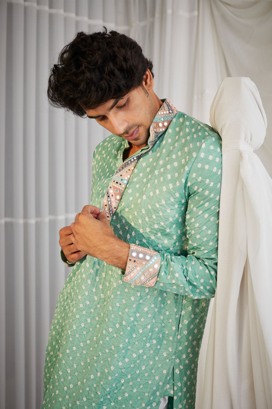 Bandhani Rabari work Kurta Set