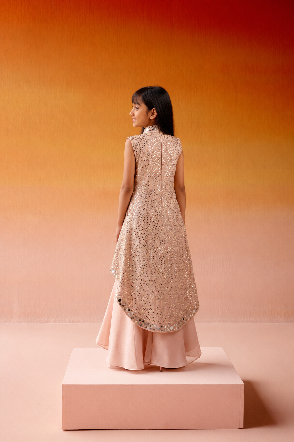 Long Asym Sleeveless Jacket with Tulip Pants