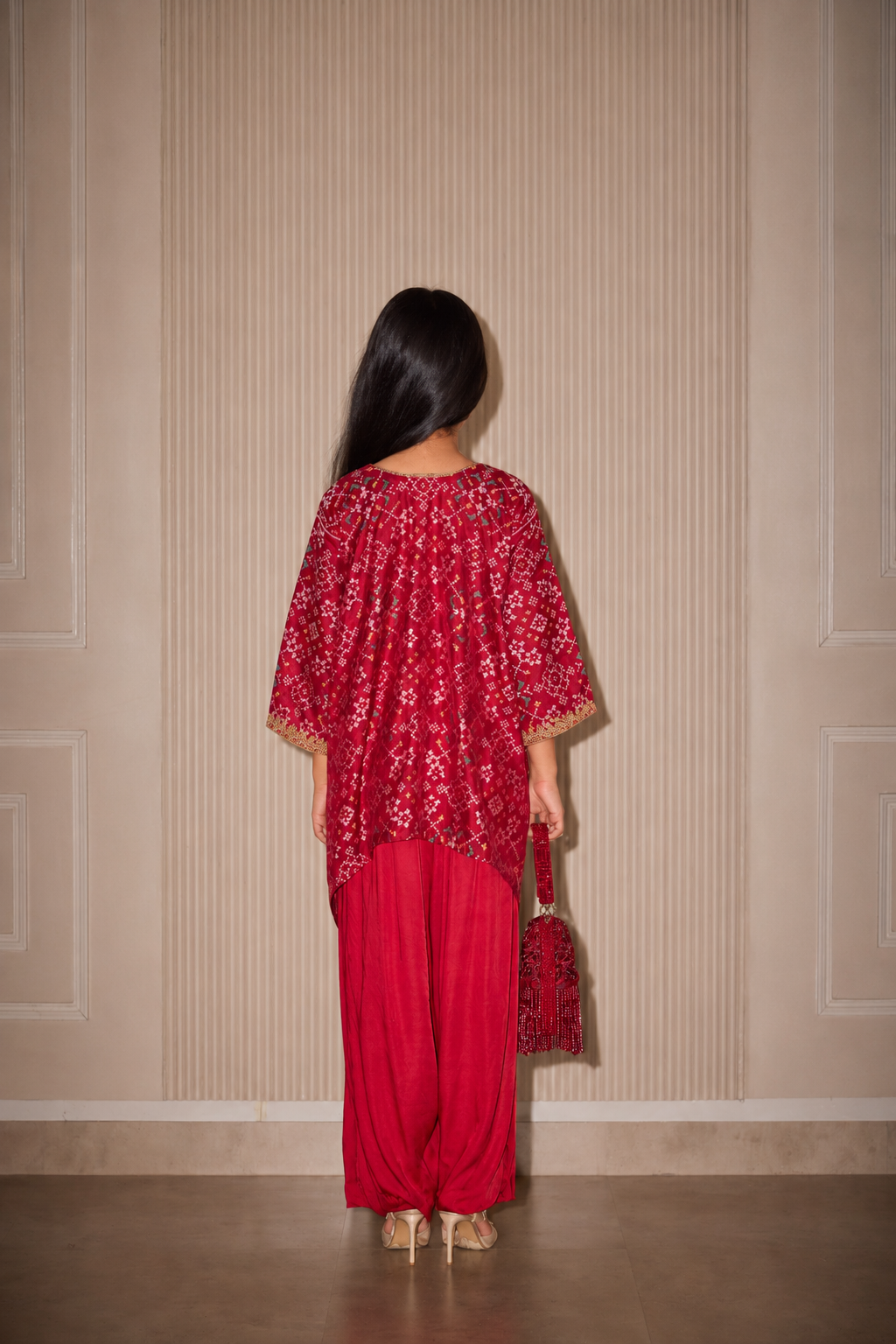 Short A Line Top With Dhoti Salwar