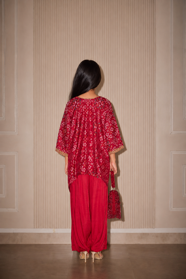 Short A Line Top With Dhoti Salwar