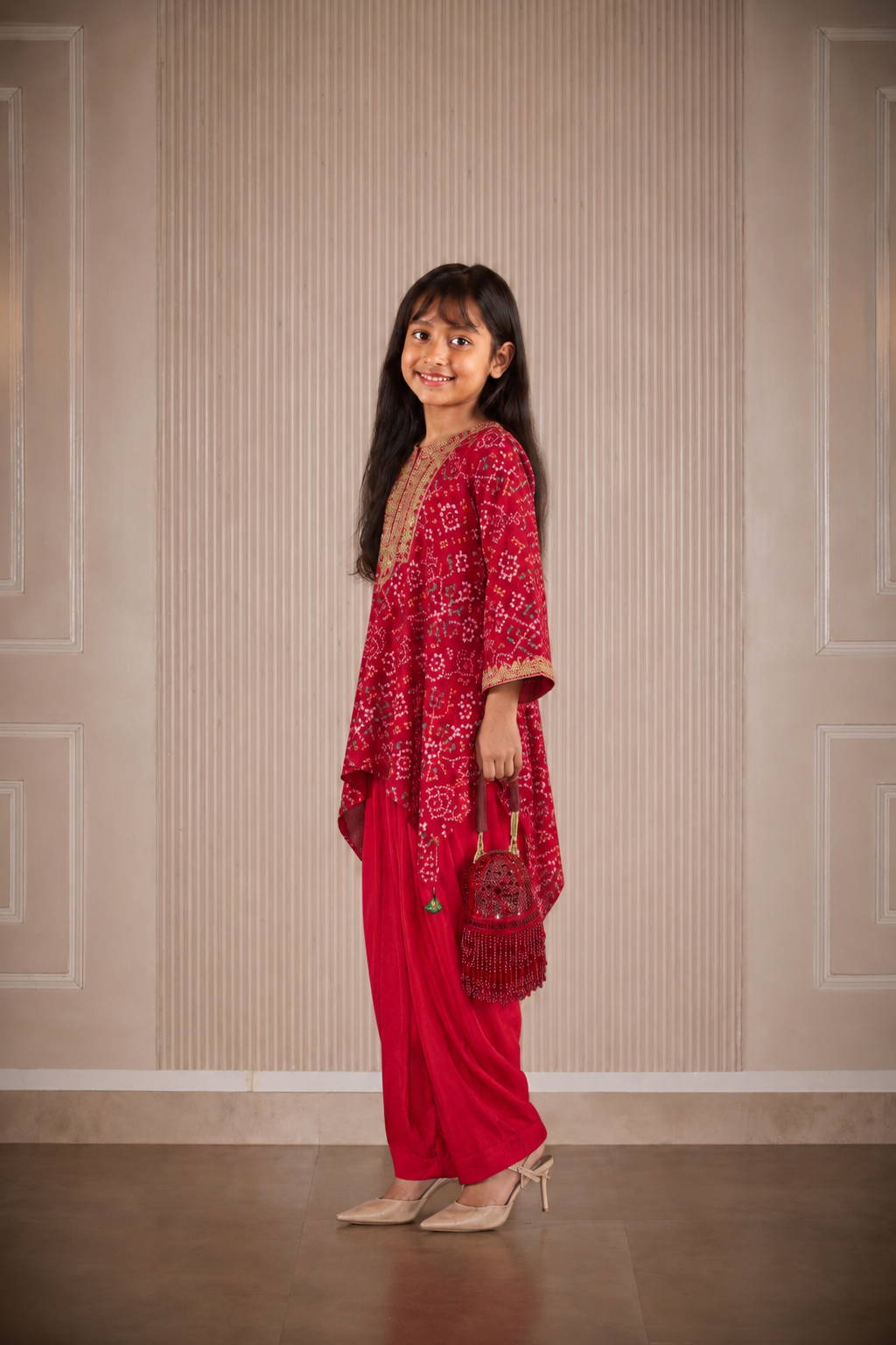 Short A Line Top With Dhoti Salwar