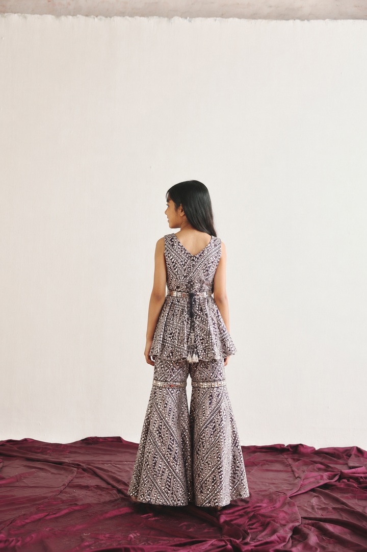 Peplum Top With Scallops with Sharara
