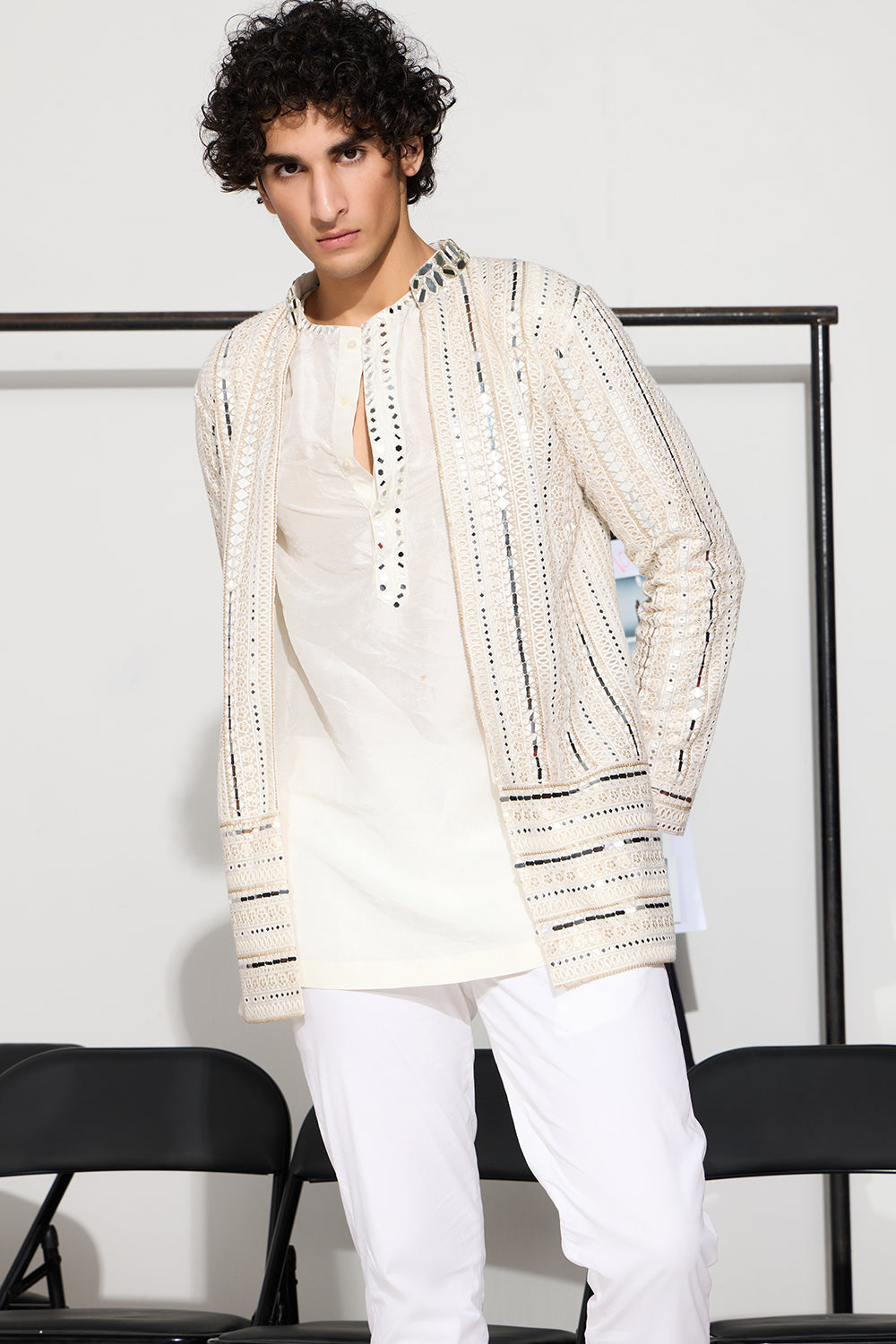 Monga Silk Kurta with Straight pant