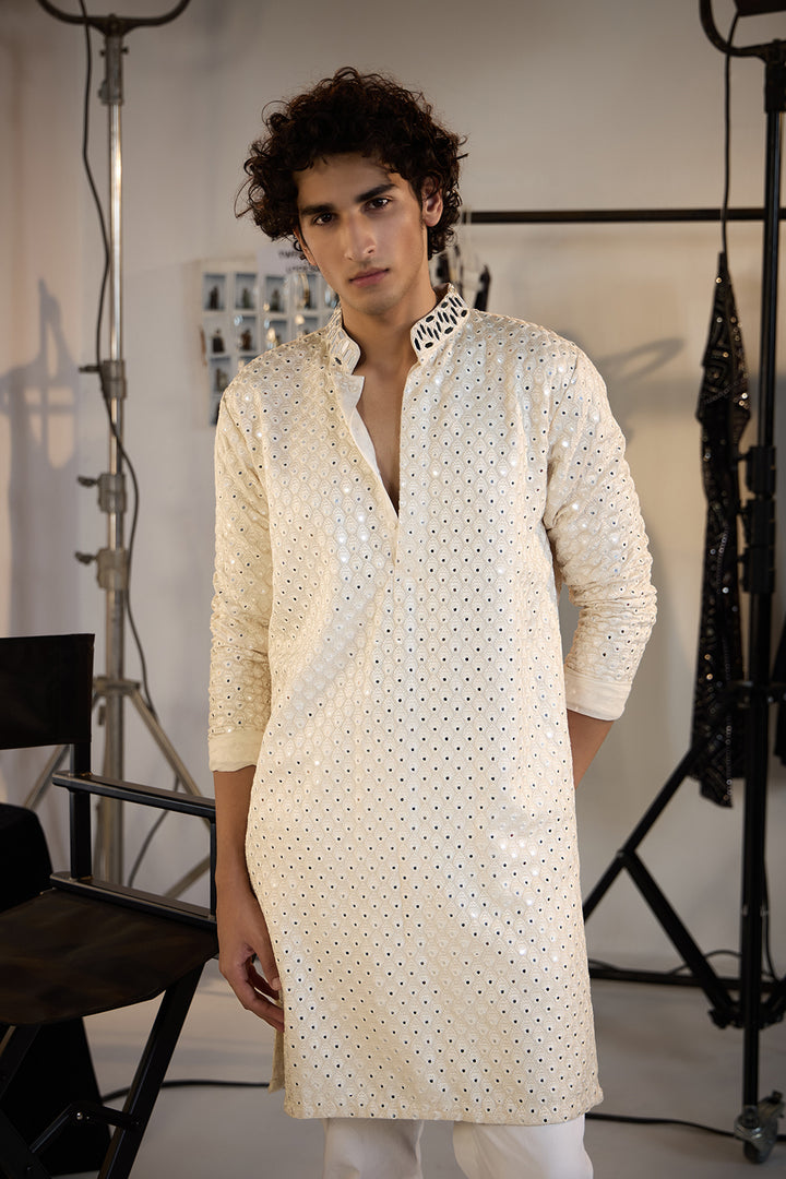 Booti Mirrorwork Straight kurta