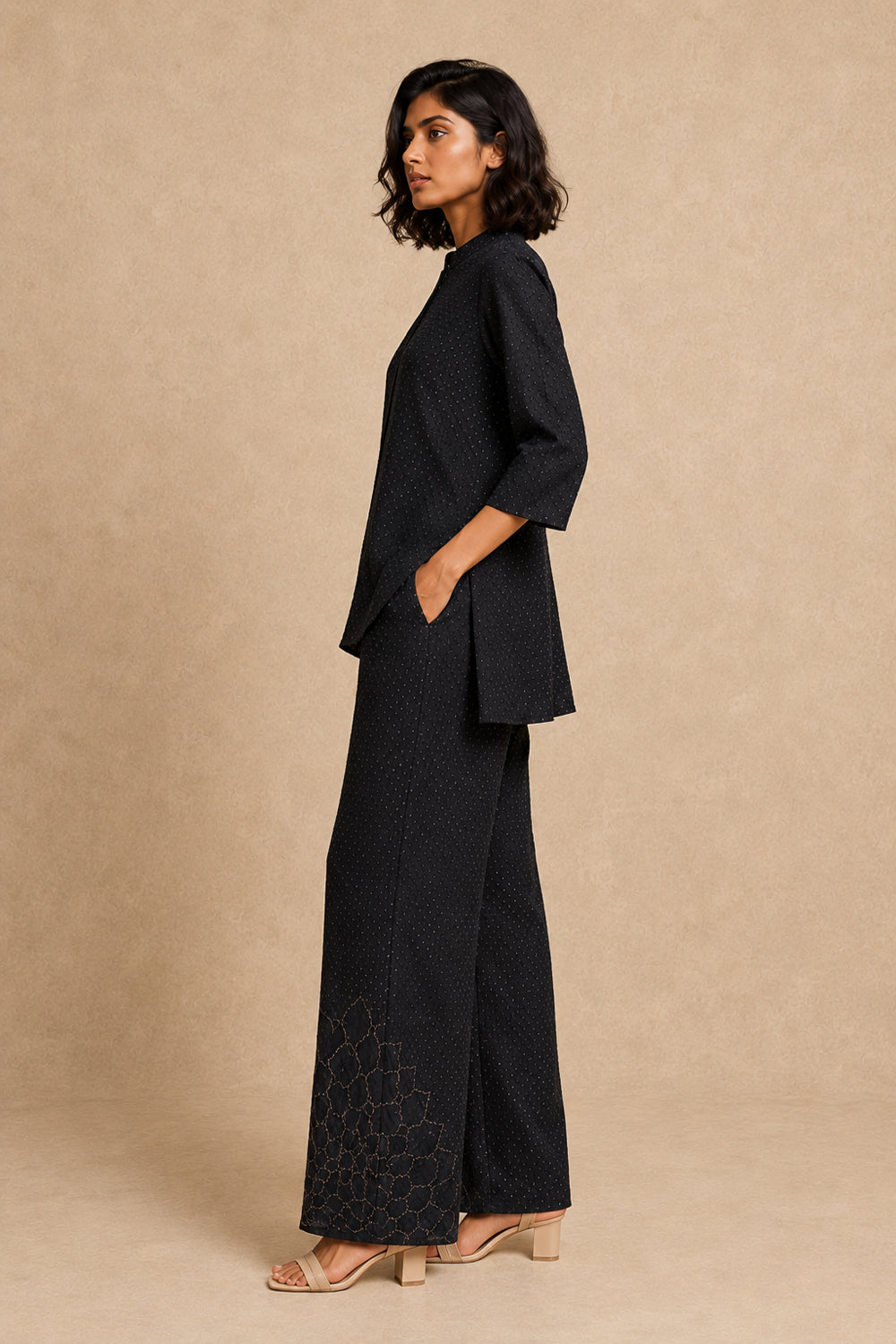 Rai Bandhani Shirt Back Buttons