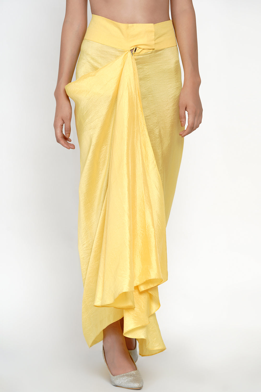 GANISONG Satin Layered Skirt in Natural  Lyst