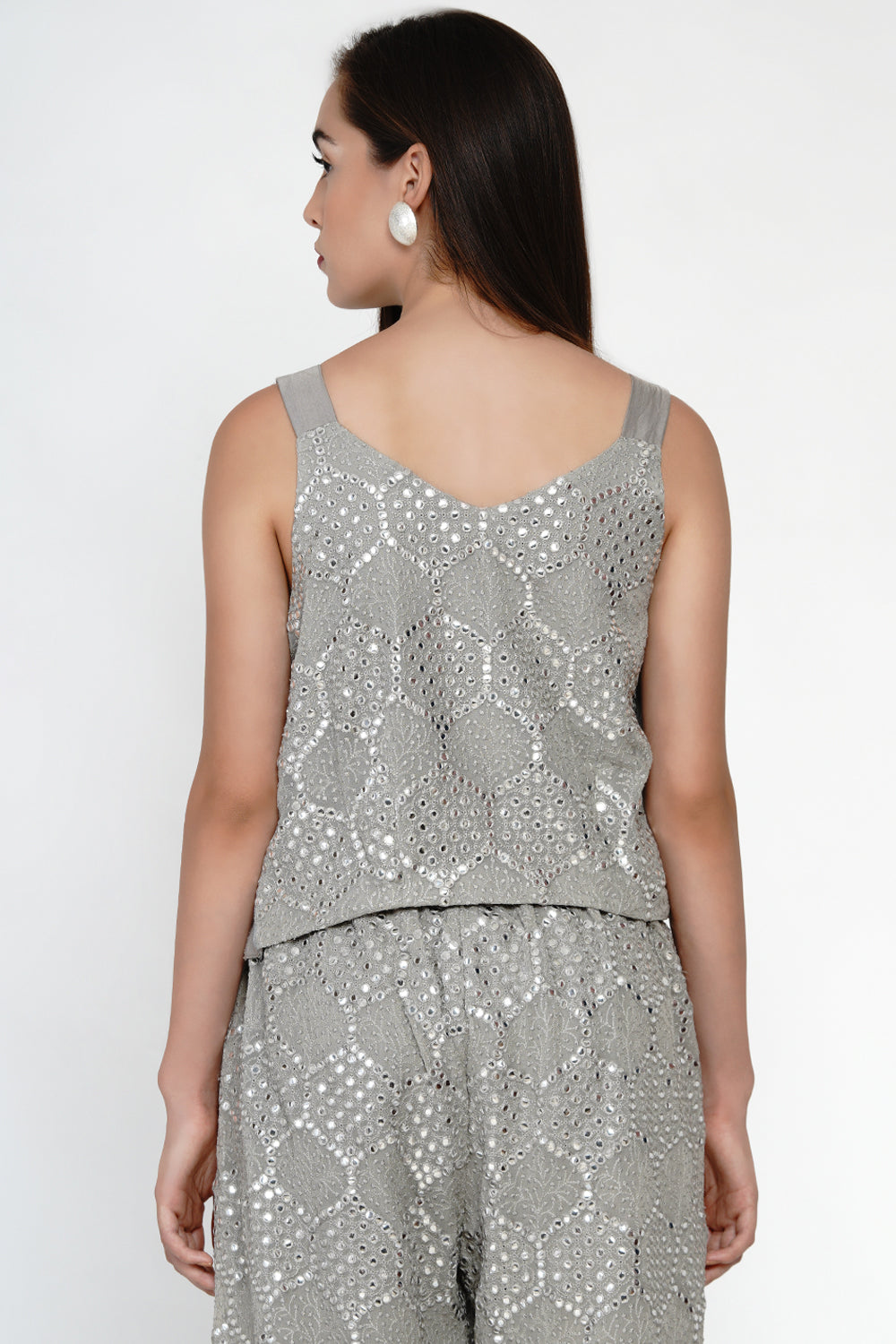 Grey Mirrorwork corset