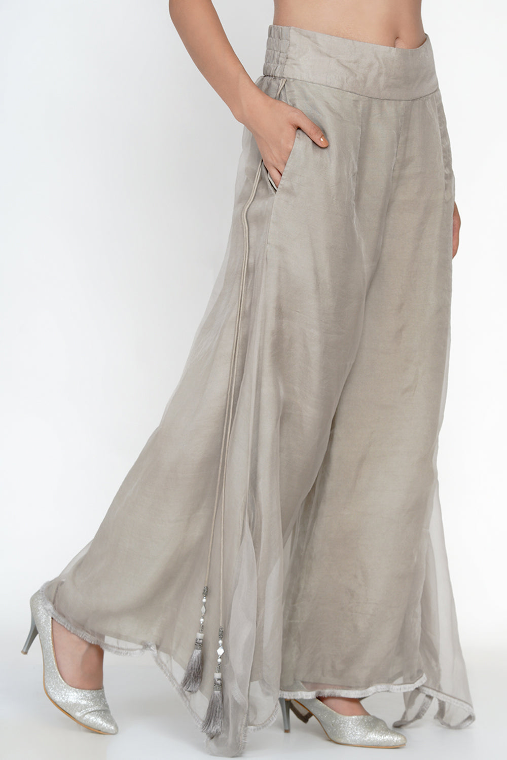 Buy W Light Grey Regular Fit Pants for Women Online  Tata CLiQ