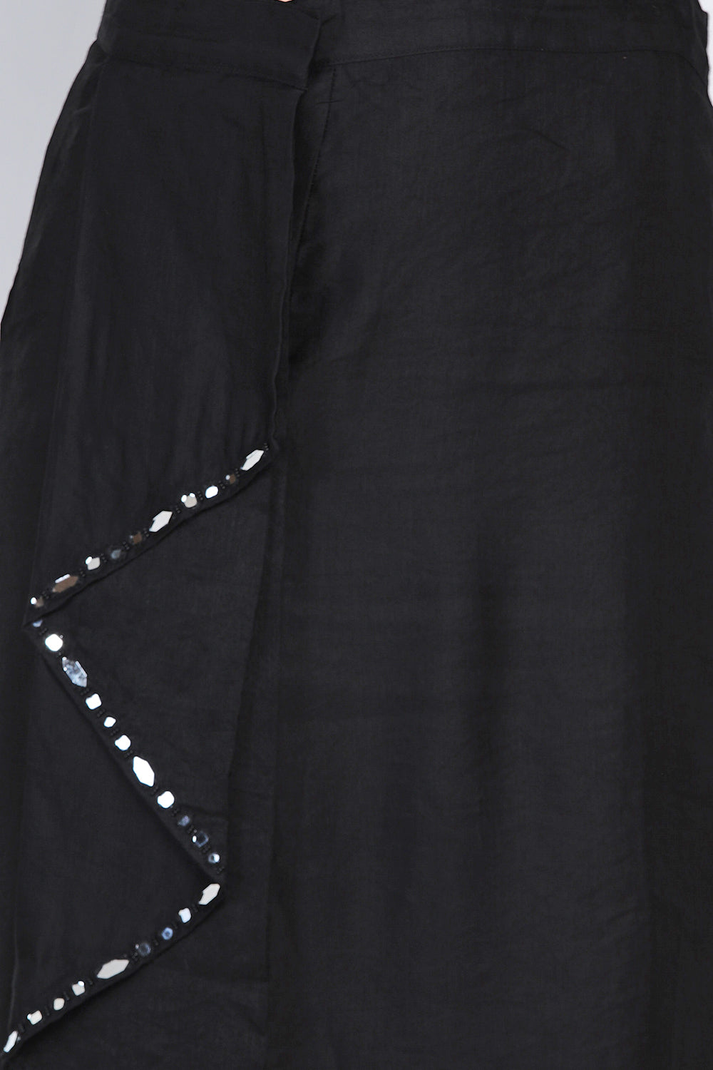 Black Mirrorwork Loongi Skirt